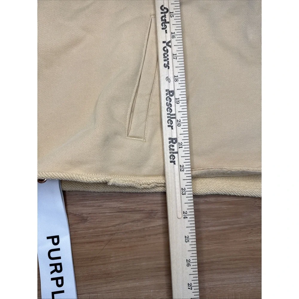 Purple Brand Oversized Fleece Graphic Hoodie‎ Ecru Small NWT